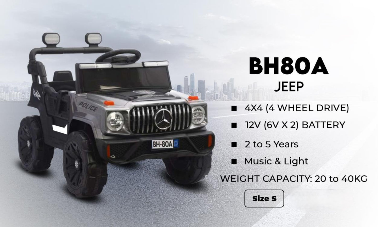 BH80A Mercedes-Style Kids Jeep | Premium 4x4 | S