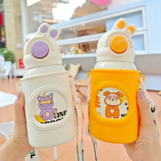 Kids Cute Rabbit Insulated Steel Sipper Bottles Volume 500ml